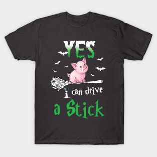 Cute Pig Witch Design. T-Shirt